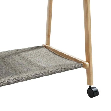 vidaXL Ράφι ρούχων με ράφια και ρόδες 132x45,5x155,5 εκ.Μπαμπού