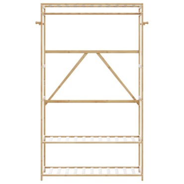 vidaXL Κρεμάστρα Ρούχων με Ράφια 110x40x175 εκ. Μπαμπού