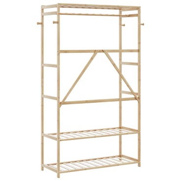 vidaXL Κρεμάστρα Ρούχων με Ράφια 110x40x175 εκ. Μπαμπού
