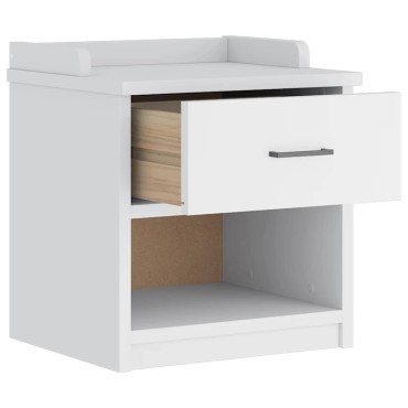 vidaXL Πάγκος διαδρόμου "SANDNES" Λευκό 45x40x50cm Πεύκο μασίφ ξύλο 1 τεμ.