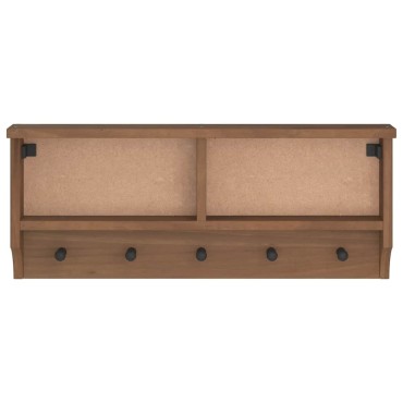 vidaXL Επίτοιχη κρεμάστρα παλτών SANDNES 87x12x35 εκ. Πεύκο μασίφ ξύλο