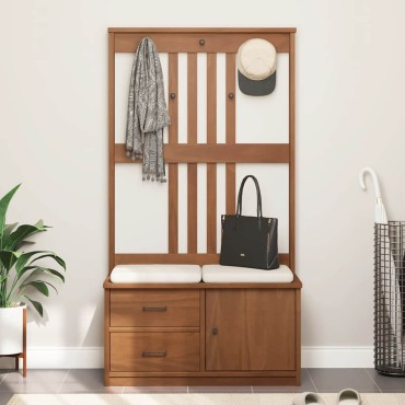 vidaXL Δέντρο χωλ "SANDENS" 87x40x159,5cm Πεύκο μασίφ ξύλο