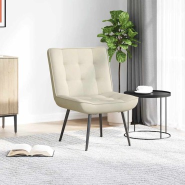 vidaXL Καρέκλα χαλάρωσης Κρέμα 64x74x84cm Βελούδο 1 τεμ.