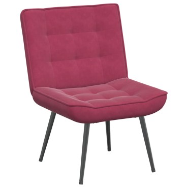 vidaXL Πολυθρόνα Relax Μπορντό Βελούδινη με Σκαμπό 64x74x84 cm 1 τεμ.