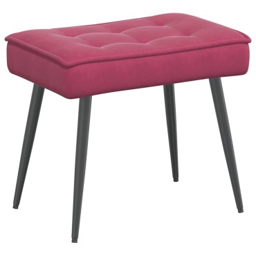 vidaXL Πολυθρόνα Relax Μπορντό Βελούδινη με Σκαμπό 64x74x84 cm 1 τεμ.