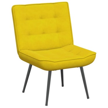 vidaXL Πολυθρόνα Relax Κίτρινη Βελούδινη με Σκαμπό 64x74x84 cm 1 τεμ.