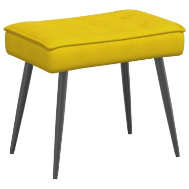 vidaXL Πολυθρόνα Relax Κίτρινη Βελούδινη με Σκαμπό 64x74x84 cm 1 τεμ.