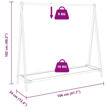 vidaXL Κρεμάστρα Ρούχων με Ράφια 106x34x102 εκ. Μπαμπού