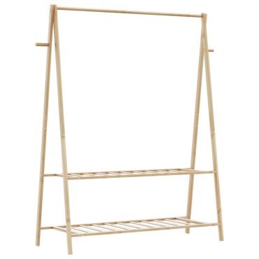 vidaXL Κρεμάστρα Ρούχων με Ράφια 132x45,5x150,5 εκ. Μπαμπού