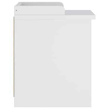 vidaXL Πάγκος διαδρόμου "SANDNES" Λευκό 45x40x50cm Πεύκο μασίφ ξύλο 1 τεμ.