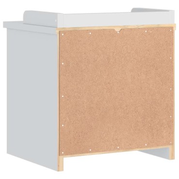 vidaXL Πάγκος διαδρόμου "SANDNES" Λευκό 45x40x50cm Πεύκο μασίφ ξύλο 1 τεμ.