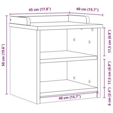 vidaXL Πάγκος διαδρόμου "SANDNES" Λευκό 45x40x50cm Πεύκο μασίφ ξύλο 1 τεμ.