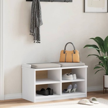 vidaXL Πάγκος διαδρόμου "SANDNES" Λευκό 87x40x50cm Πεύκο ξύλο 1 τεμ.