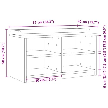 vidaXL Πάγκος διαδρόμου "SANDNES" Λευκό 87x40x50cm Πεύκο ξύλο 1 τεμ.