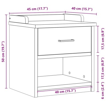 vidaXL Πάγκος διαδρόμου "SANDNES" 45x40x50cmΠεύκο μασίφ ξύλο 1 τεμ.