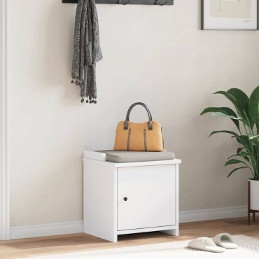 vidaXL Πάγκος διαδρόμου "SANDNES" Λευκό 45x40x50cm Πεύκο μασίφ ξύλο 1 τεμ.