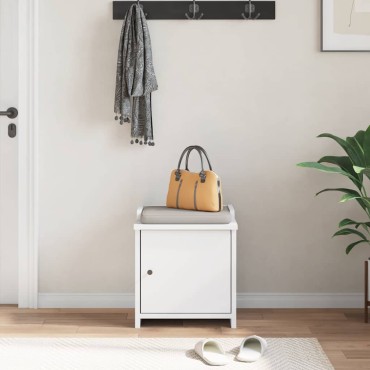 vidaXL Πάγκος διαδρόμου "SANDNES" Λευκό 45x40x50cm Πεύκο μασίφ ξύλο 1 τεμ.