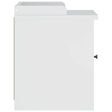 vidaXL Πάγκος διαδρόμου "SANDNES" Λευκό 45x40x50cm Πεύκο μασίφ ξύλο 1 τεμ.