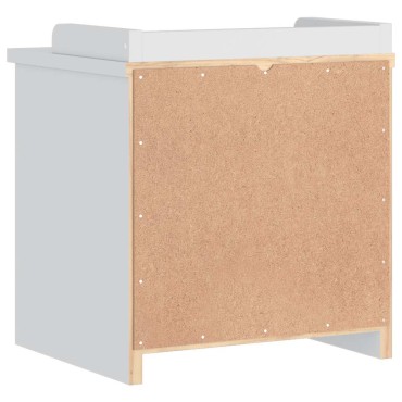 vidaXL Πάγκος διαδρόμου "SANDNES" Λευκό 45x40x50cm Πεύκο μασίφ ξύλο 1 τεμ.