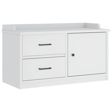 vidaXL Πάγκος διαδρόμου "SANDNES" Λευκό 87x40x50cm Πεύκο μασίφ ξύλο 1 τεμ.