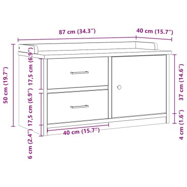 vidaXL Πάγκος διαδρόμου "SANDNES" Λευκό 87x40x50cm Πεύκο μασίφ ξύλο 1 τεμ.