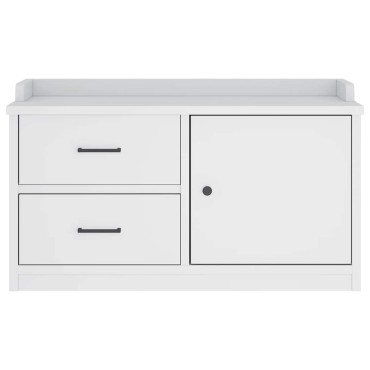 vidaXL Πάγκος διαδρόμου "SANDNES" Λευκό 87x40x50cm Πεύκο μασίφ ξύλο 1 τεμ.