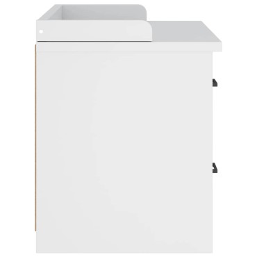 vidaXL Πάγκος διαδρόμου "SANDNES" Λευκό 87x40x50cm Πεύκο μασίφ ξύλο 1 τεμ.