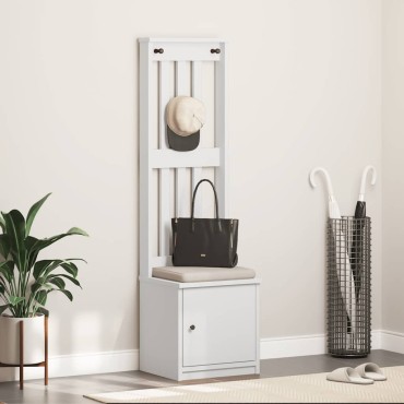 vidaXL Δέντρο χωλ SANDENS Λευκό 45x40x159,5cm Πεύκο μασίφ ξύλο