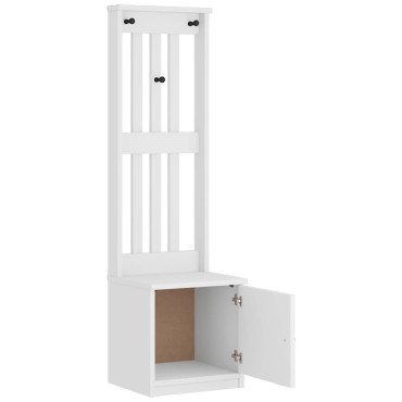 vidaXL Δέντρο χωλ SANDENS Λευκό 45x40x159,5cm Πεύκο μασίφ ξύλο