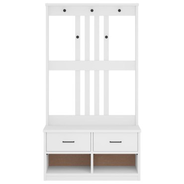 vidaXL Δέντρο χωλ SANDENS Λευκό 87x40x159,5cm Πεύκο μασίφ ξύλο