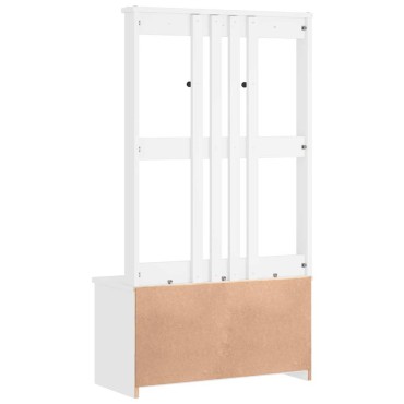 vidaXL Δέντρο χωλ SANDENS Λευκό 87x40x159,5cm Πεύκο μασίφ ξύλο