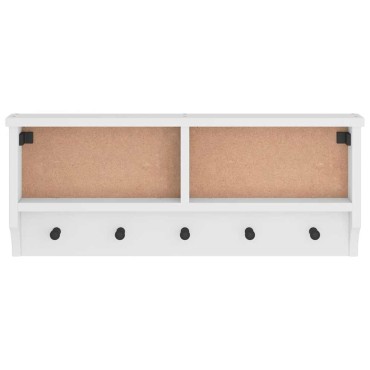 vidaXL Επίτοιχη κρεμάστρα παλτών SANDNES Λευκό 87x12x35 εκ. Πεύκο ξύλο