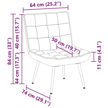 vidaXL Καρέκλα χαλάρωσης μπλε 64x74x84cm Βελούδο 1 τεμ.