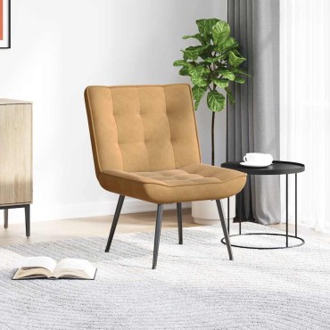 vidaXL Καρέκλα χαλάρωσης καφέ 64x74x84cm Βελούδο 1 τεμ.