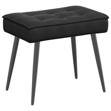vidaXL Πολυθρόνα Relax Μαύρη Βελούδινη με Σκαμπό 64x74x84 cm 1 τεμ.