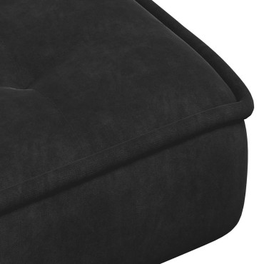 vidaXL Πολυθρόνα Relax Μαύρη Βελούδινη με Σκαμπό 64x74x84 cm 1 τεμ.