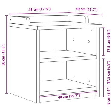 vidaXL Πάγκος διαδρόμου "SANDNES" 45x40x50cmΠεύκο μασίφ ξύλο 1 τεμ.