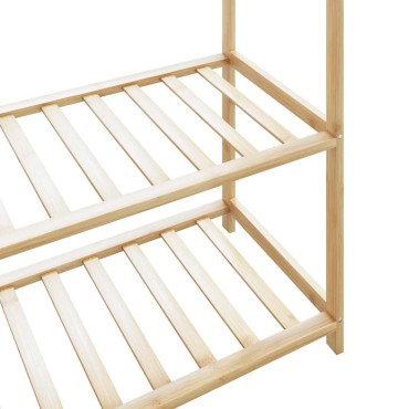 vidaXL Κρεμάστρα Ρούχων με Ράφια 80x40x175 εκ. Μπαμπού