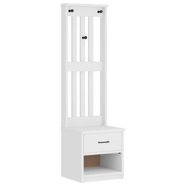 vidaXL Δέντρο χωλ SANDENS Λευκό 45x40x159,5cm Πεύκο μασίφ ξύλο