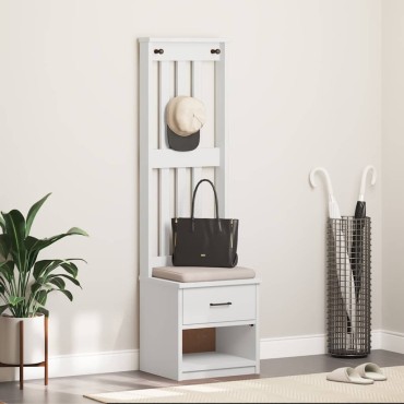 vidaXL Δέντρο χωλ SANDENS Λευκό 45x40x159,5cm Πεύκο μασίφ ξύλο