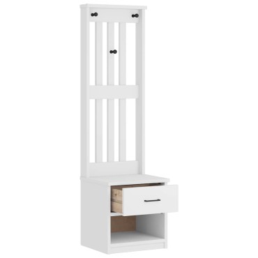 vidaXL Δέντρο χωλ SANDENS Λευκό 45x40x159,5cm Πεύκο μασίφ ξύλο