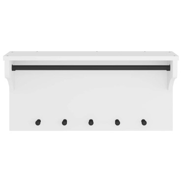 vidaXL Επίτοιχη κρεμάστρα παλτών SANDNES Λευκό 87x30x42 εκ. Πεύκο ξύλο