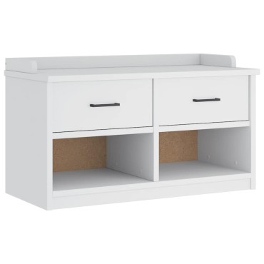 vidaXL Πάγκος διαδρόμου "SANDNES" Λευκό 87x40x50cm Πεύκο μασίφ ξύλο 1 τεμ.