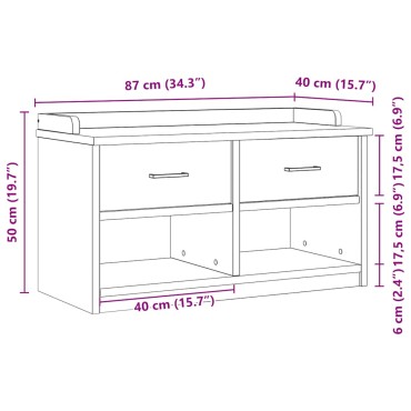 vidaXL Πάγκος διαδρόμου "SANDNES" Λευκό 87x40x50cm Πεύκο μασίφ ξύλο 1 τεμ.