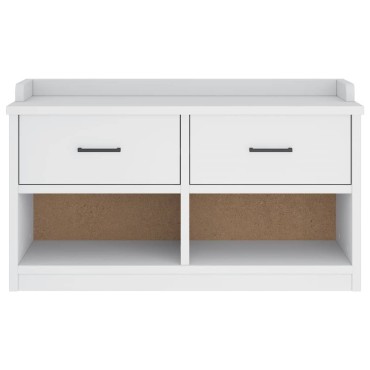 vidaXL Πάγκος διαδρόμου "SANDNES" Λευκό 87x40x50cm Πεύκο μασίφ ξύλο 1 τεμ.