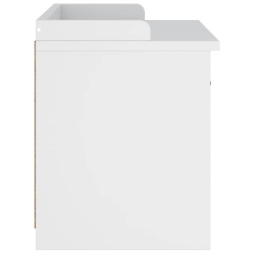 vidaXL Πάγκος διαδρόμου "SANDNES" Λευκό 87x40x50cm Πεύκο μασίφ ξύλο 1 τεμ.