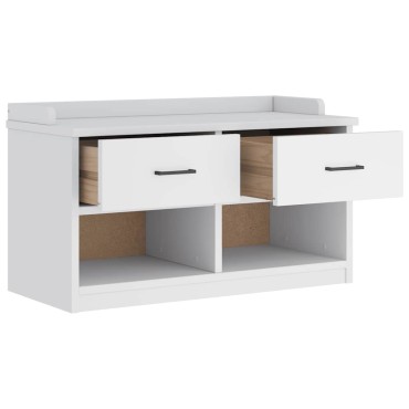 vidaXL Πάγκος διαδρόμου "SANDNES" Λευκό 87x40x50cm Πεύκο μασίφ ξύλο 1 τεμ.