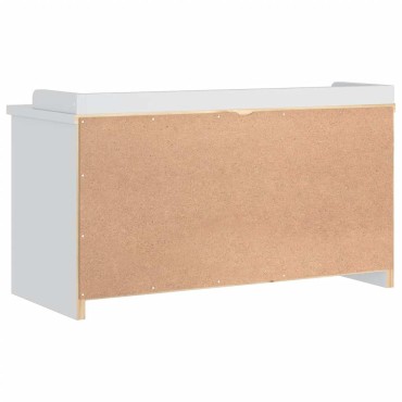 vidaXL Πάγκος διαδρόμου "SANDNES" Λευκό 87x40x50cm Πεύκο μασίφ ξύλο 1 τεμ.