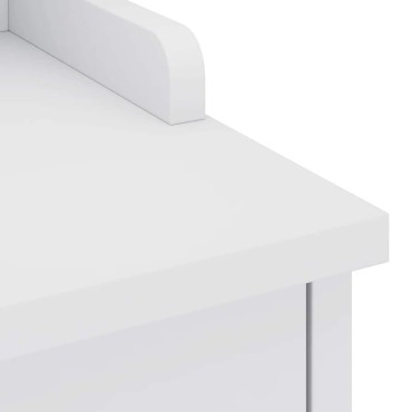 vidaXL Πάγκος διαδρόμου "SANDNES" Λευκό 87x40x50cm Πεύκο μασίφ ξύλο 1 τεμ.