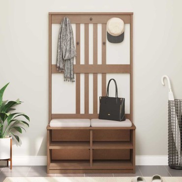 vidaXL Δέντρο χωλ "SANDENS" 87x40x159,5cm Πεύκο μασίφ ξύλο